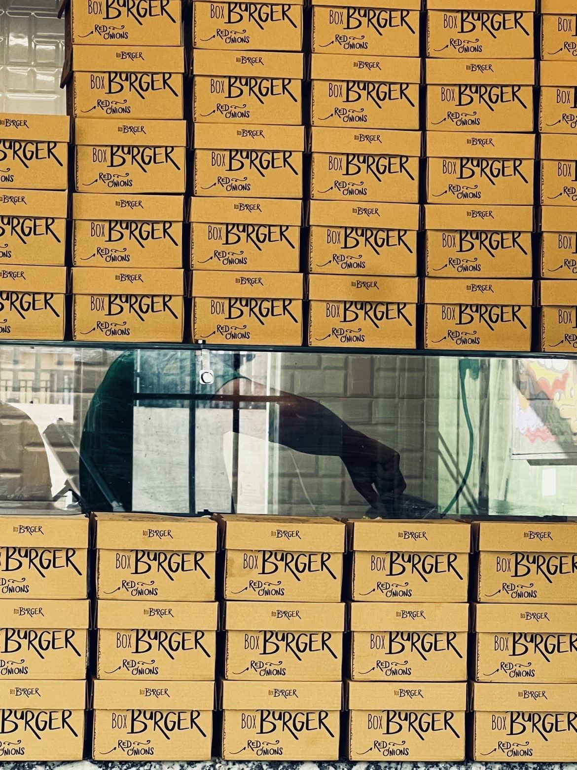 Box Burger empilées